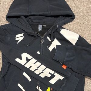 Black Shift Hoodie with Bold Graphic Design